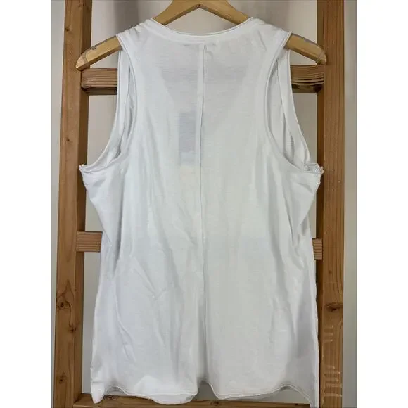 NWT XCVI Wearables White V Neck Long Tank Top #1175 Size XL - Picture 2 of 3
